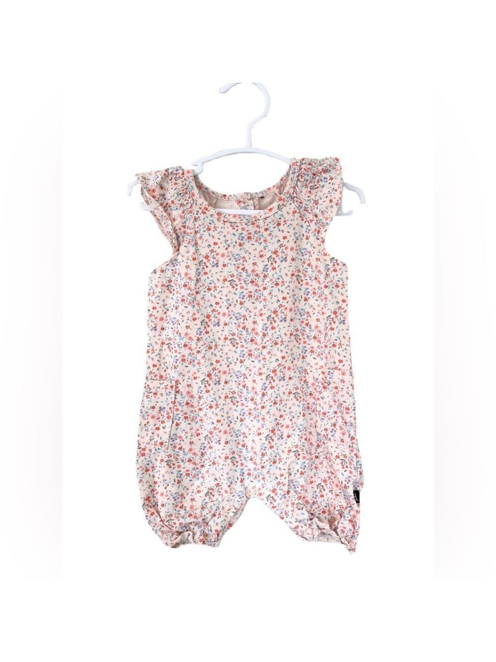 Duex Par Duex Floral Baby Shortie Romper